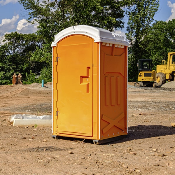 how often are the porta potties cleaned and serviced during a rental period in Russell Springs KS